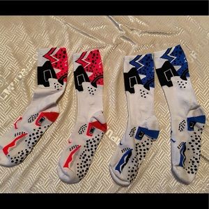 Men Men’s Air Jordan Retro 6 Socks Size L Large 2 Pair White Blue White Orange